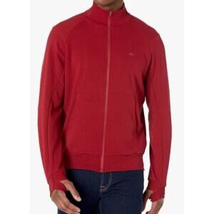Lacoste Men's High Neck Zip-Up Sweatshirt Turkey Red 2XL